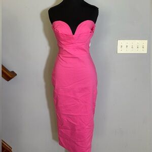 Revolve “Sophia Strapless Midi Dress in Pink” size: M